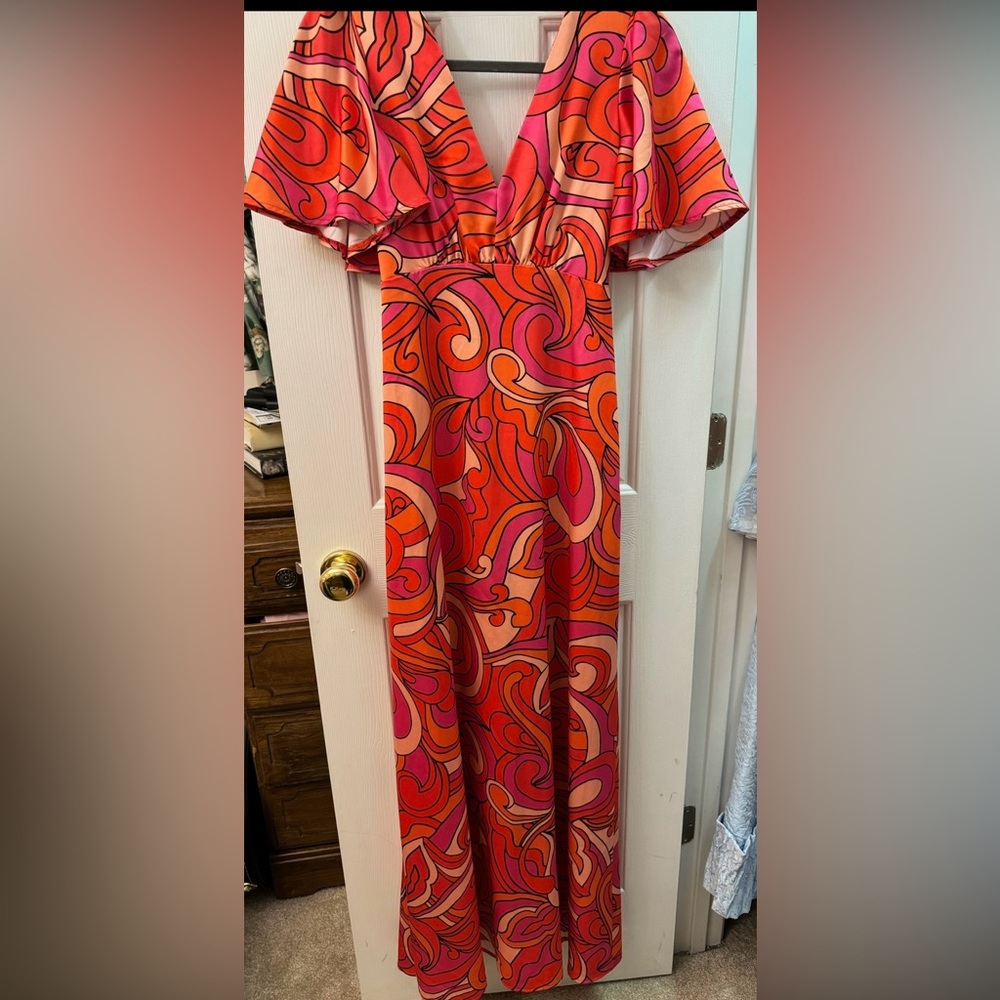 Twisted Wunder Size 4 Flutter Sleeve Maxi Dress - image 1